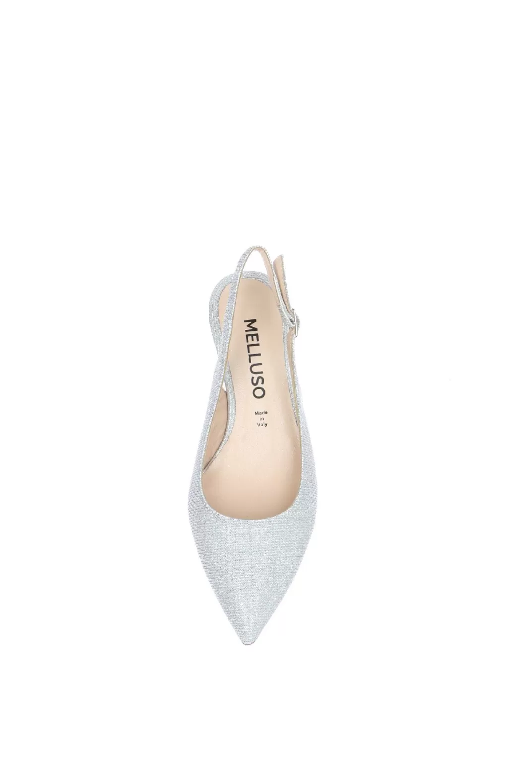 Clearance Decollete Donna Slingback In Tessuto Glitter Argento Cerimonia Cerimonia Donna