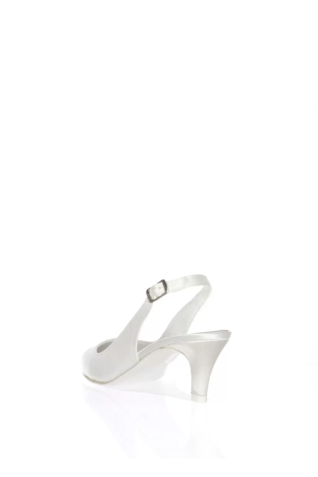 Clearance Decollete Sposa Aperto Al Tallone Raso Bianco Seta Sposa Decollete E Slingback