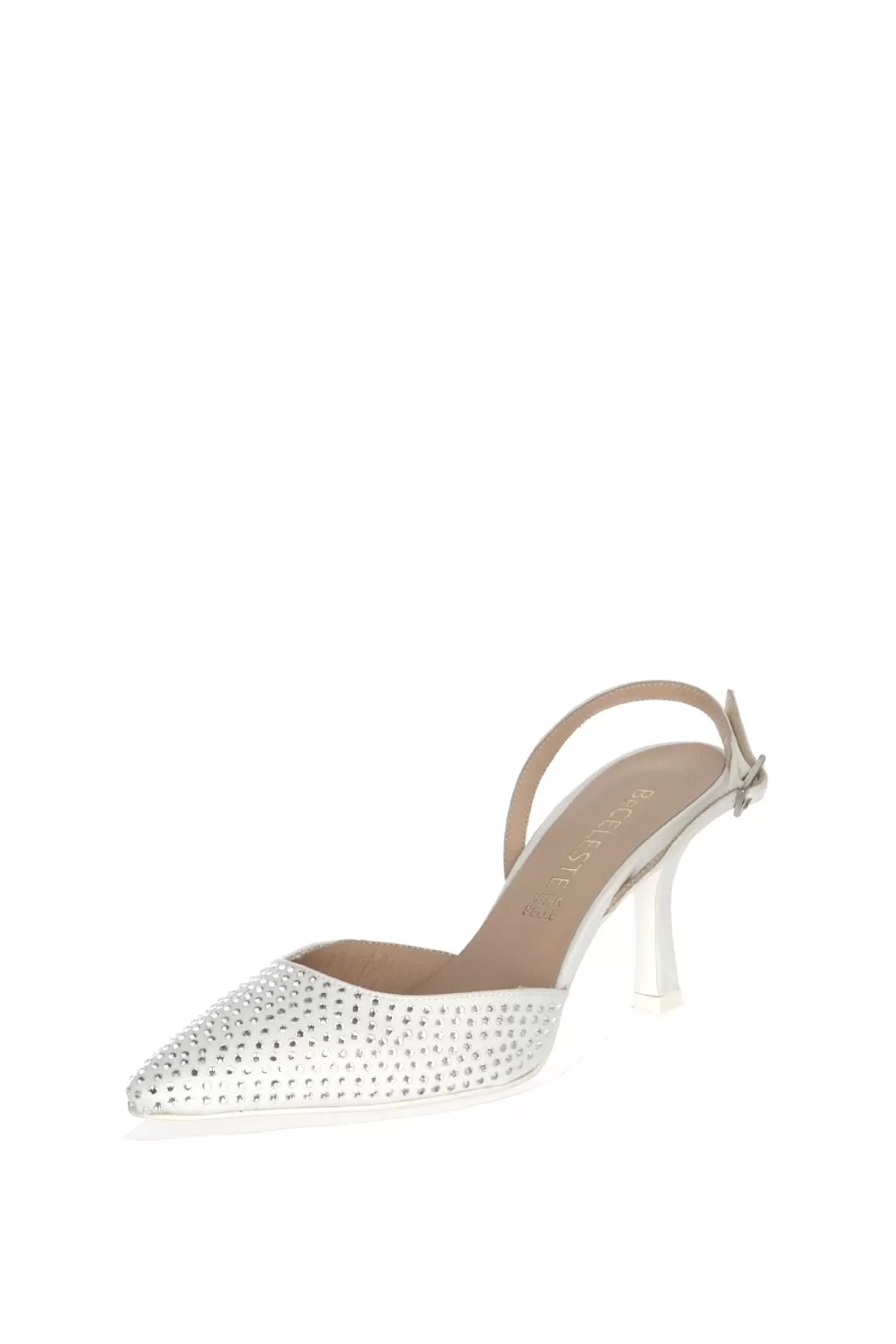 Flash Sale Luce Slingback Sposa In Raso Con Strass Sposa Decollete E Slingback