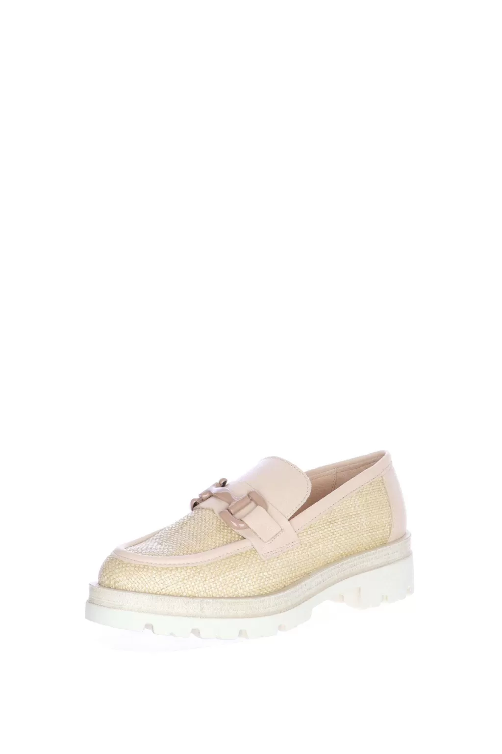 Online Mocassino Beige In Pelle E Rafia Soffice Sogno Donna Mocassini E Sneaker