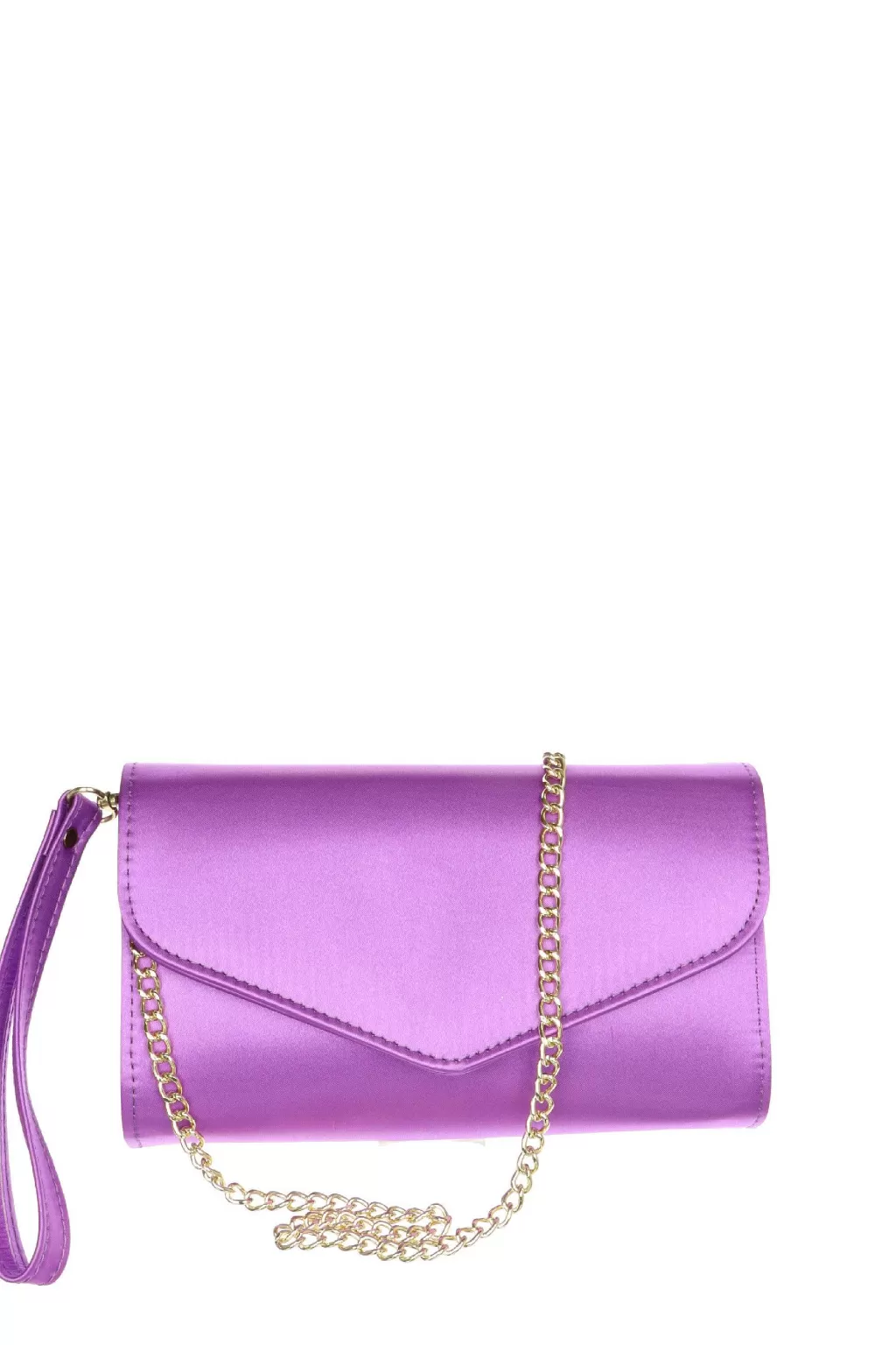 Hot Pochette In Raso Viola Con Polsiera Cerimonia Pochette Cerimonia