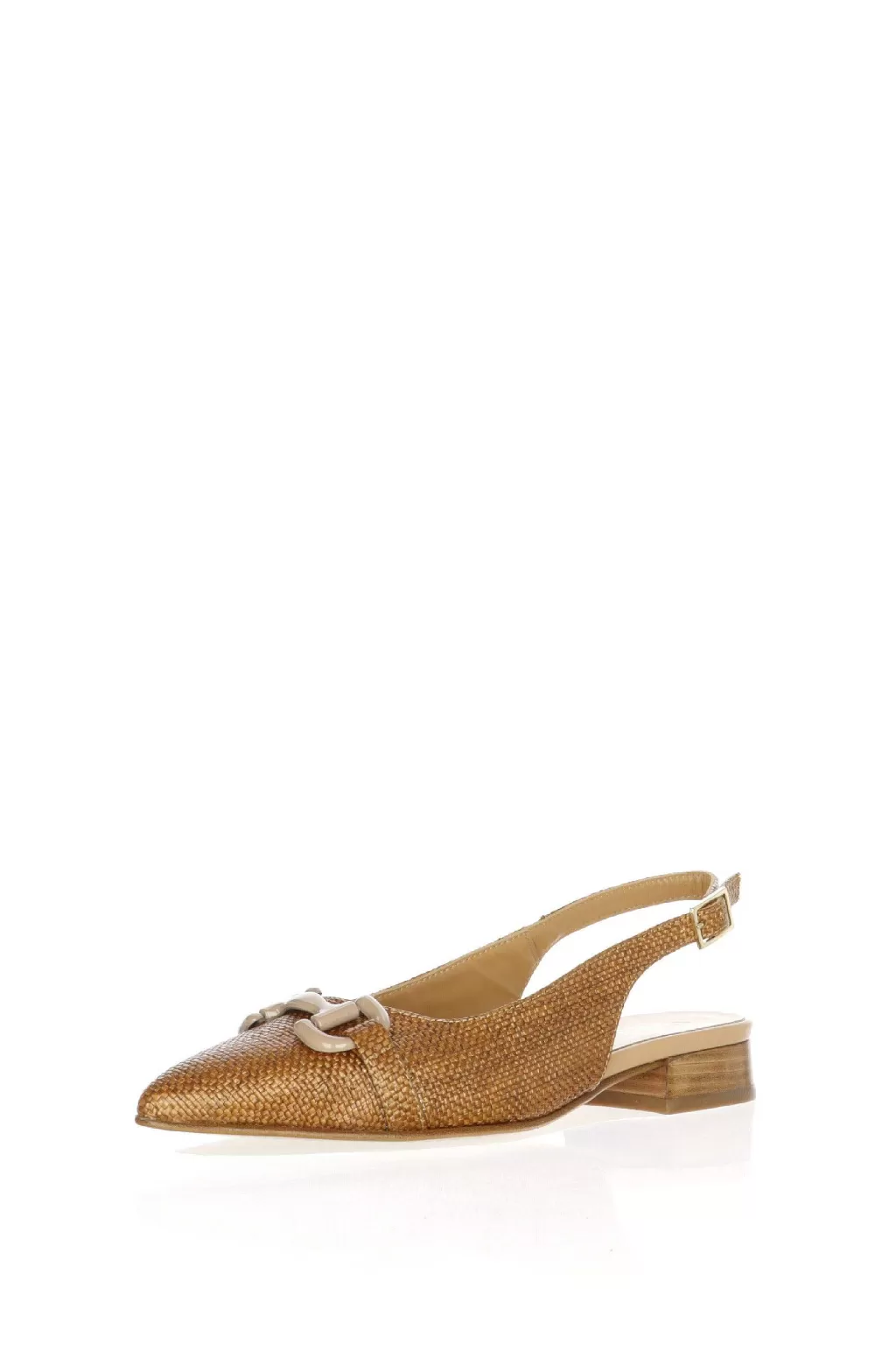 Cheap Slingback Pelle Intrecciata Cuoio Con Catena Soffice Sogno Donna Decollete E Slingback