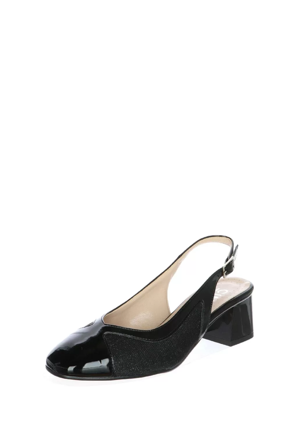 Clearance Slingback Vernice E Glitter Nero O Blu Cinzia Soft Donna Decollete E Slingback