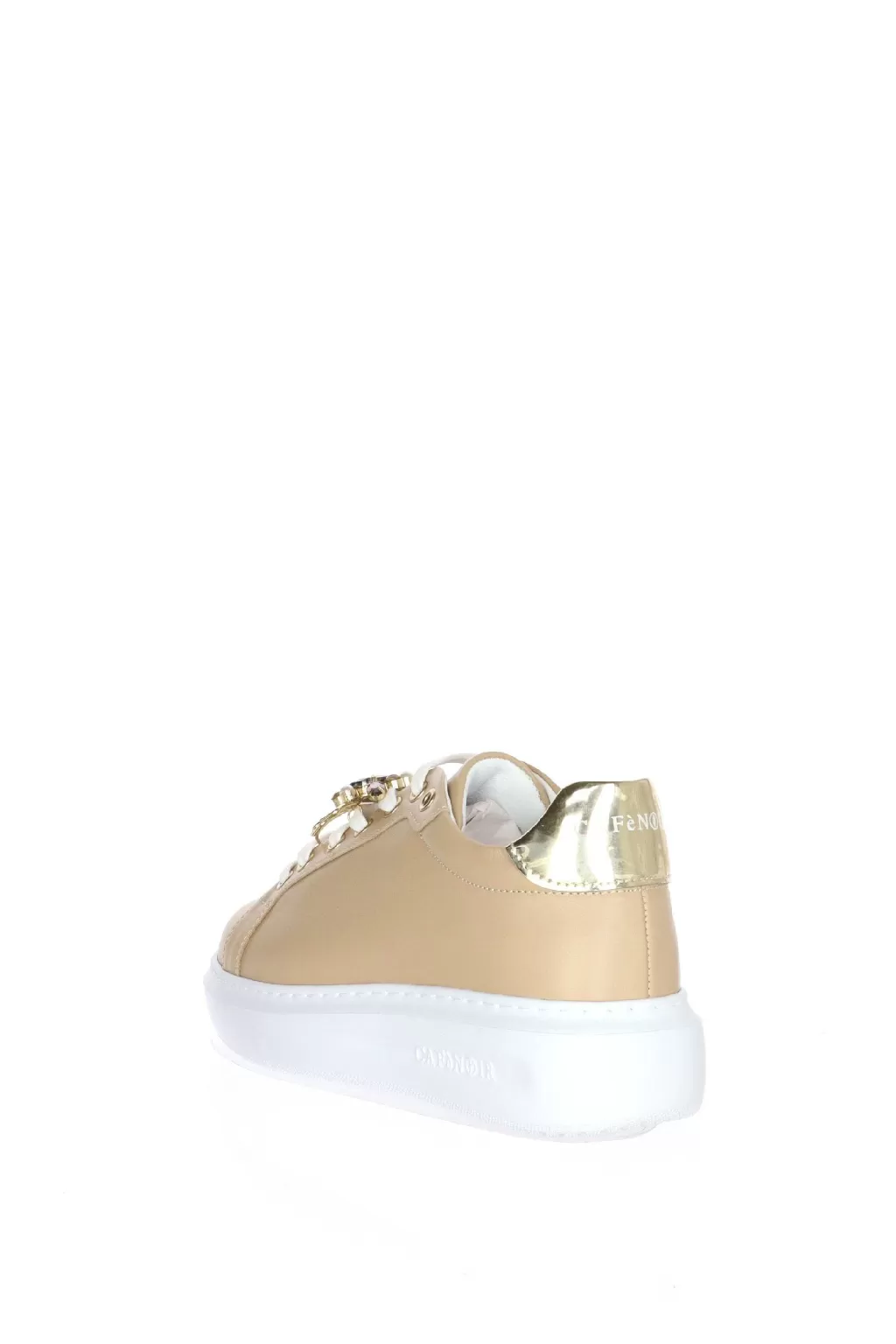 Shop Sneakers In Pelle Beige Allacciata Cafenoir Donna Mocassini E Sneaker